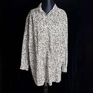 Solumbra Sun Precautions Coverup Shirt L Leopard Tunic 100% UV Protection Cruise